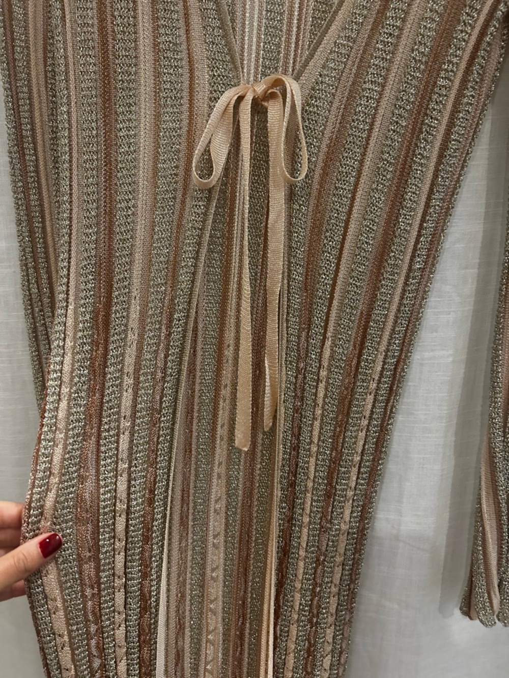 Missoni lurex tie front gold lame duster - Picture 3 of 7